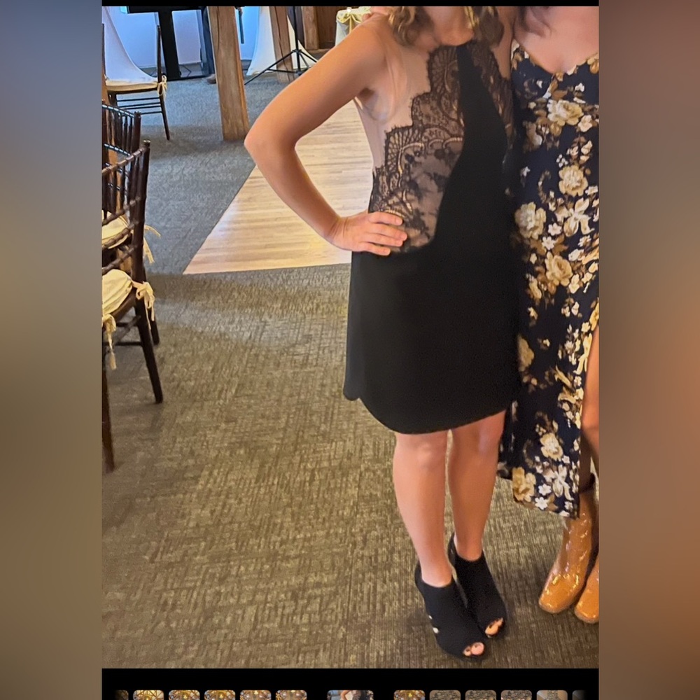 BCBGMaxAzria Black and Nude Lace Mini Dress - Picture 10 of 10